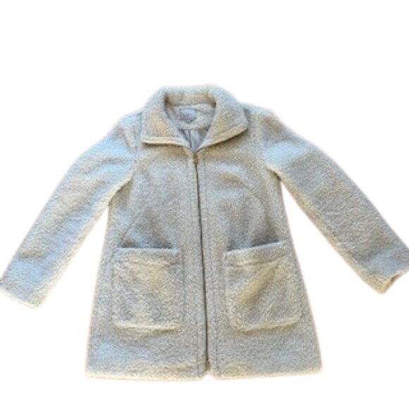 Loft Ivory Sherpa Teddy Jacket Coat - M - Picture 2 of 12